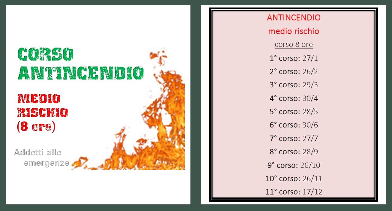 Corso antincendio a medio rischio (8 ore)
