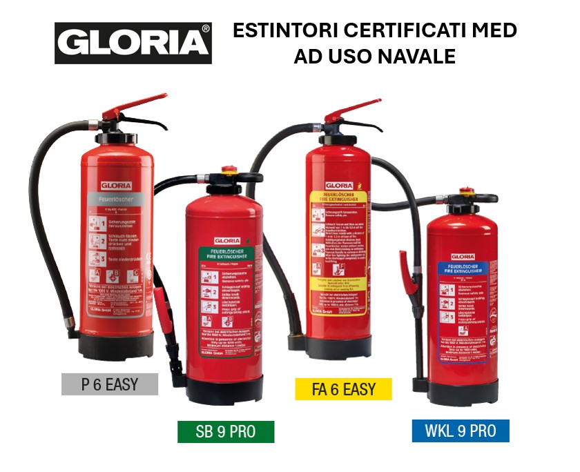 Estintori GLORIA certificati MED: la scelta ideale per navi da crociera e navi militari