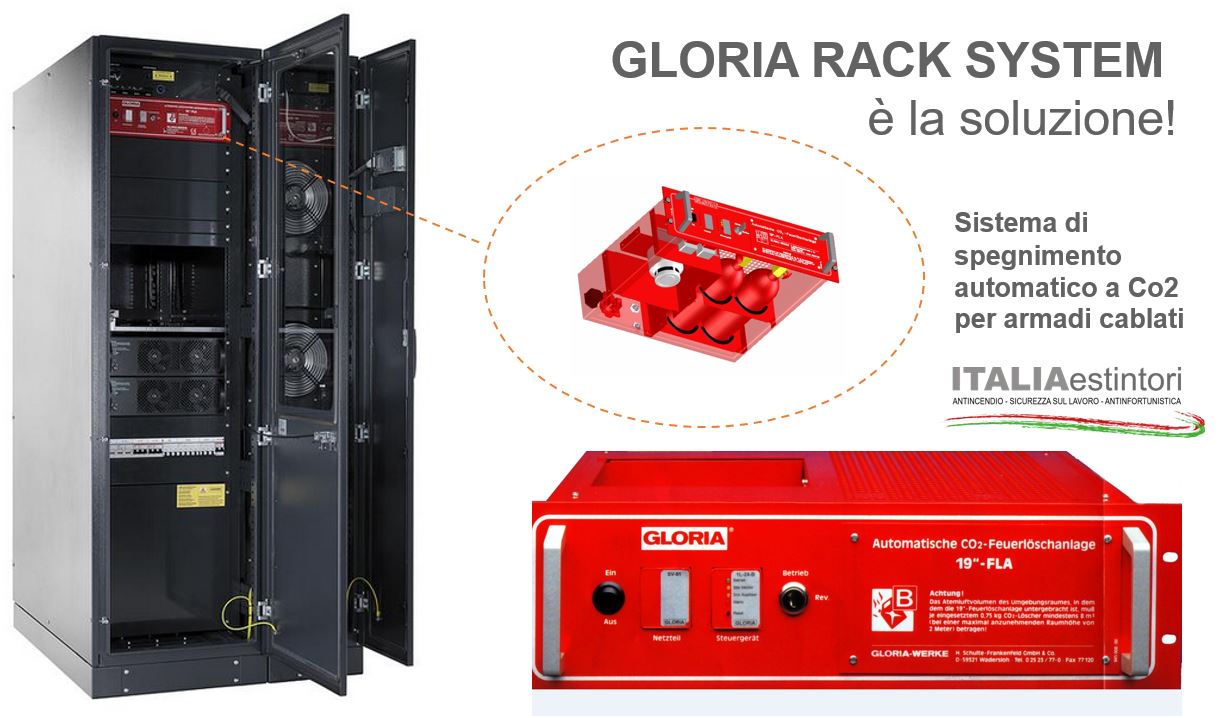 SISTEMA ANTINCENDIO AUTOMATICO  GLORIA RACK SYSTEM