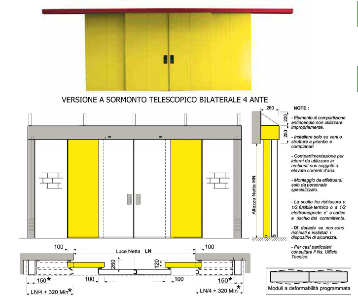 Portoni tagliafuoco per magazzini, garage, depositi