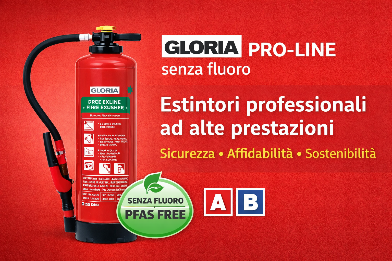 Gloria Cartello Estintore 15x15 Cm Fotoluminescente Adesivo - Simbolo ISO 7010 ASR A1.3